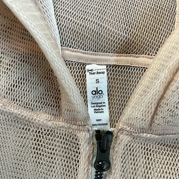 ALO YOGA mode jacket mesh cropped zip up hoodie nectar pristine size S - Picture 5 of 12